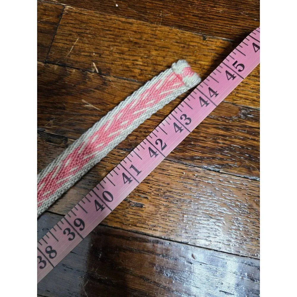 Women's Pink Chevron Fabric Woven Belt